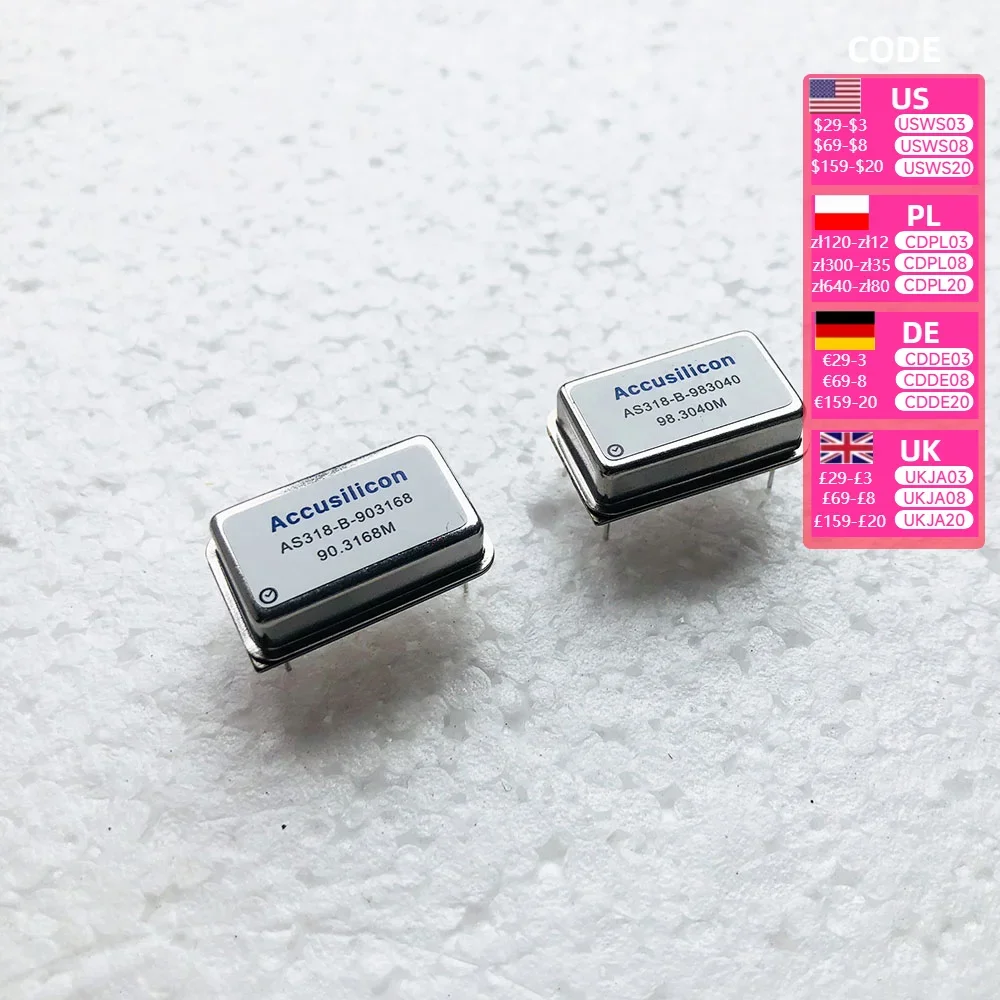 1PCS AS318-B-903168 /AS318-B-983040  Accusilicon original crystal oscillator For DAC Headphone Amplifier