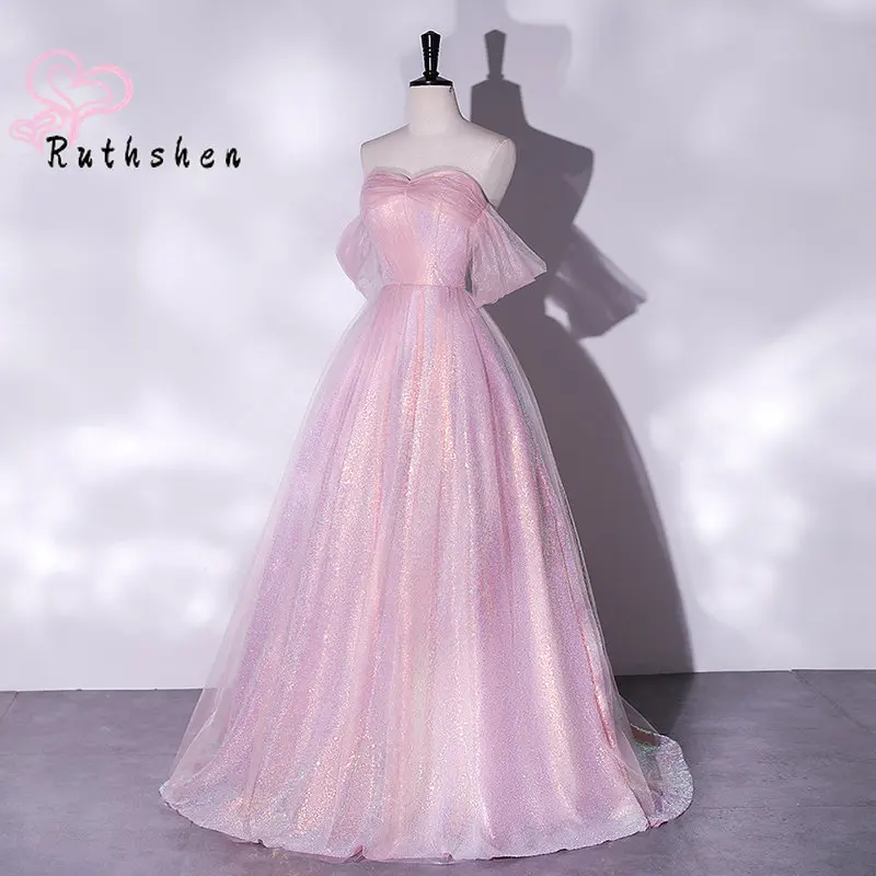 Customized Fashion Pink Long Prom Dresses Off Shoulder Vestidos De Fiesta Elegantes Para Mujer 2024 New Formal Occasion Abiye