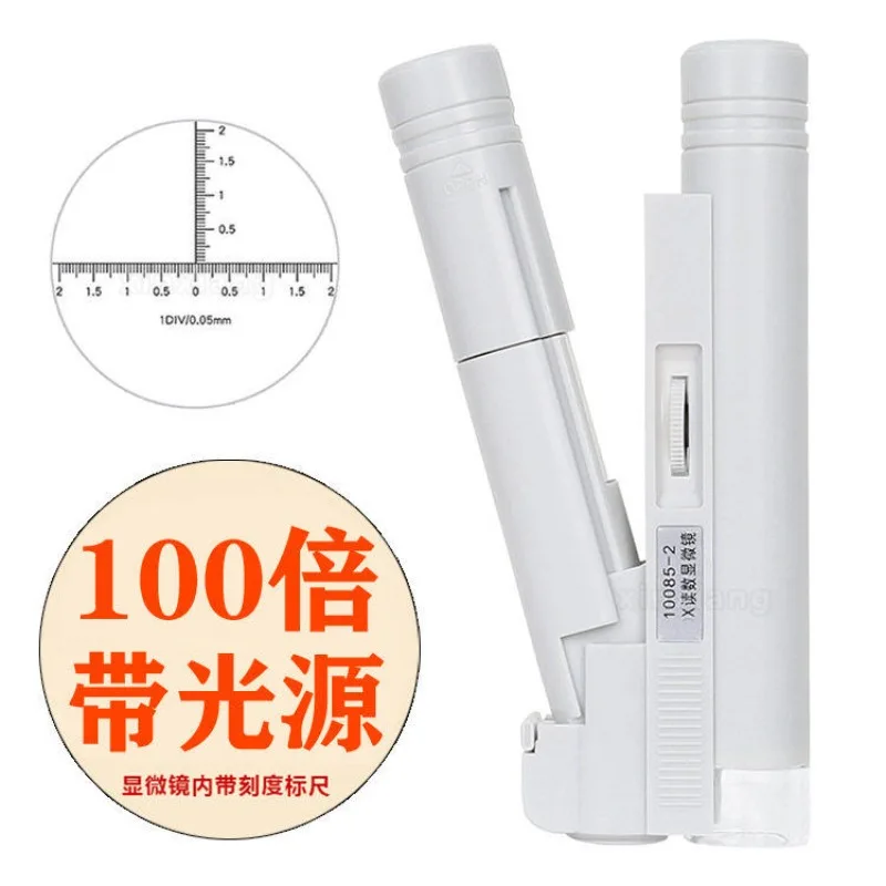 Optical 100x Scale Measurement Led Lamp Microscope