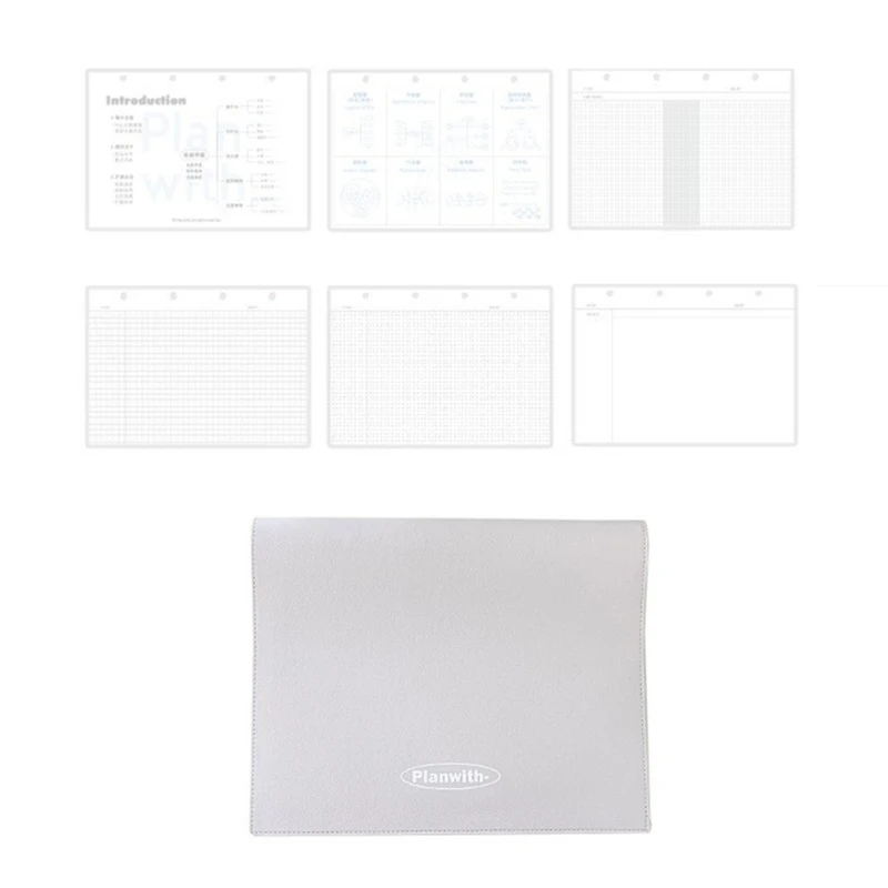 Binderplaner PU Notebook Journal 68 Seiten Gridged/Dotted/Gesinter für Schüler 601d