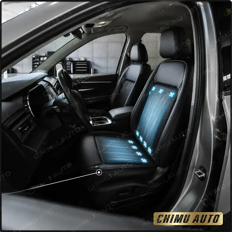 【CHIMU AUTO】 12V 24V Car Ventilated Seat Cushion with Massage Fan Quick Cooling Pad for Summer Auto Accessories
