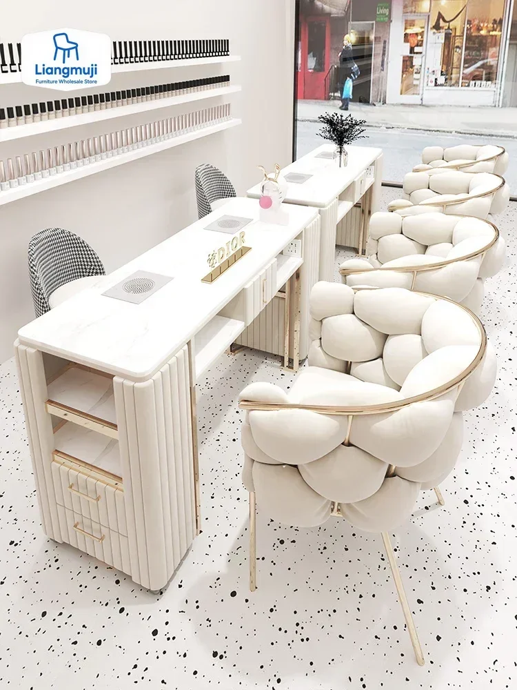 

Nordic Luxury Manicure Table Dressing Professional Nailsdesigner Nail Table Storage Mesa De Manicure Salon Furniture BLNT