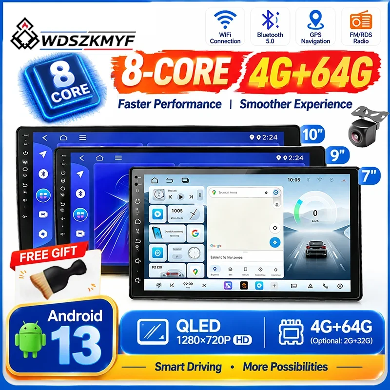 New Universal Double‑Din Android13 Car Head Unit 7/9/10