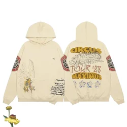 Mode Streetwear Cactus Jack Hoodies Graffiti Print Sweatshirts High Street Hiphop Cactus Jack Pullover