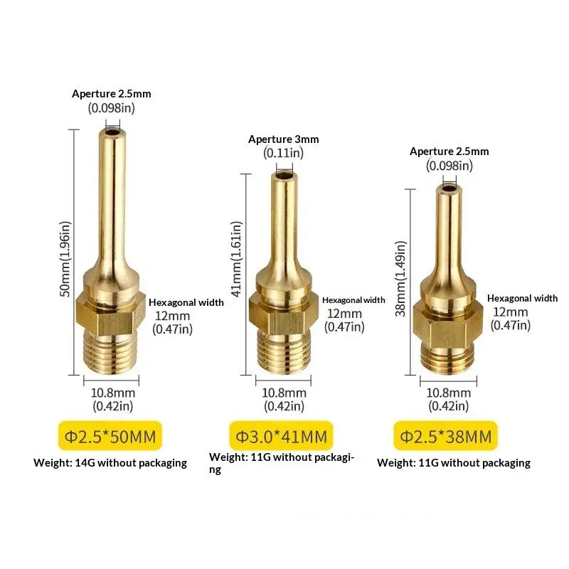 Brass Hot Melt Glue Gun Nozzles Precision Flow Control Wear Resistant Parts for Home Repairs DIY Floral Arrangement