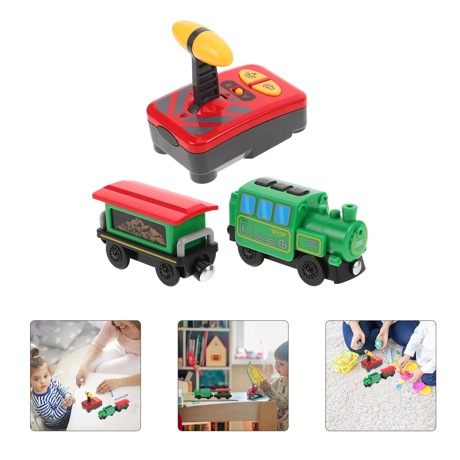 

Electric Remote Control Train Set for Kids Operated Locomotive Simulation Retro Design Creative Play Gift