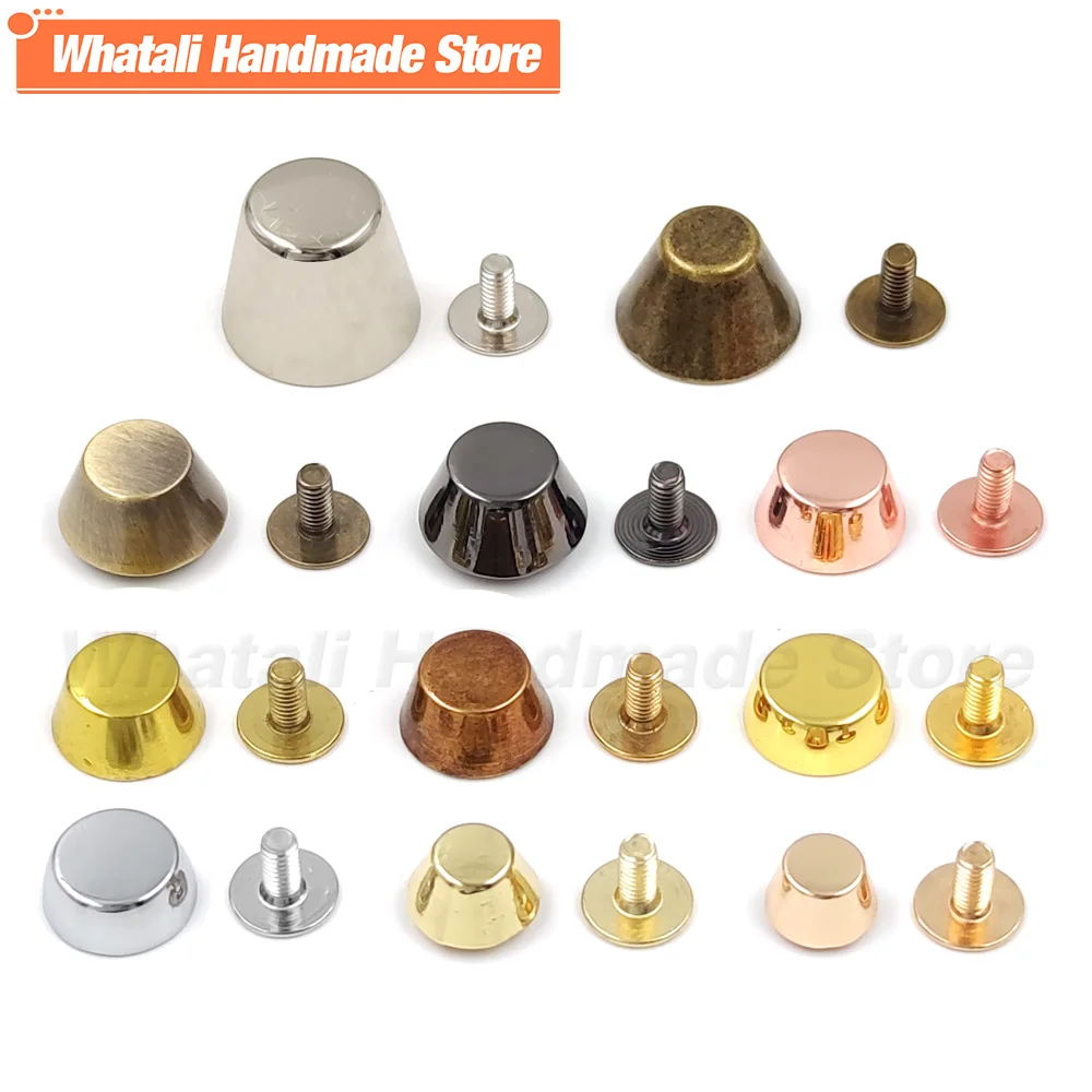 4pcs 8-16mm Metal Bucket Shape Screw Back Rivets Studs Nail Stud for Garment Belt Wallet Leathercraft Accessories Decoration