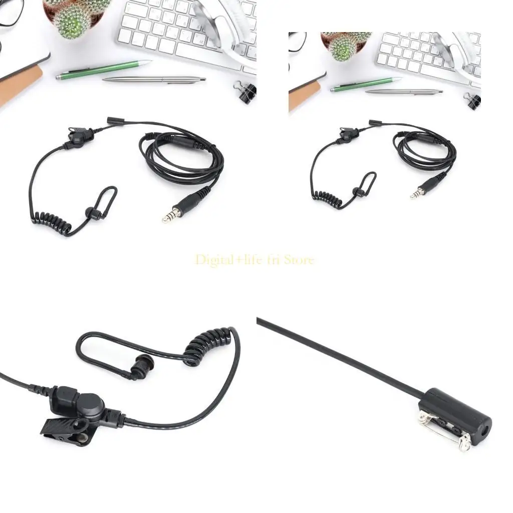 

E06D PTT 7,1 мм Tacticals Телескопическая гарнитура для ходьбы Talkie Двухчастотный радиоприемник 7,1 мм Акустический воздушная