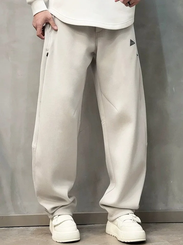 

Casual Wide Leg Loose Fit Pants ex Comfortable Straight Tube Elastic Waist Busin Casual Basic Color Spring New Arrival