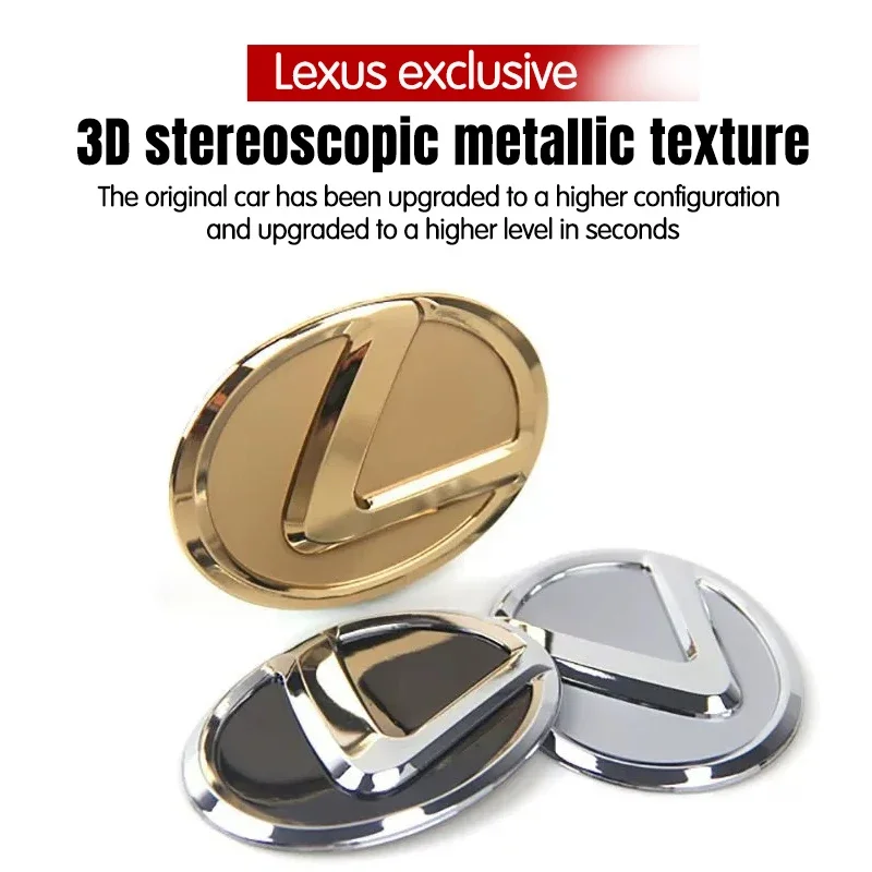 64mm 77mm electroplated high-end process metal steering wheel logo Stickers for LEXUS RX300 RX330 RX350 IS250 LX570 is200 NX RX