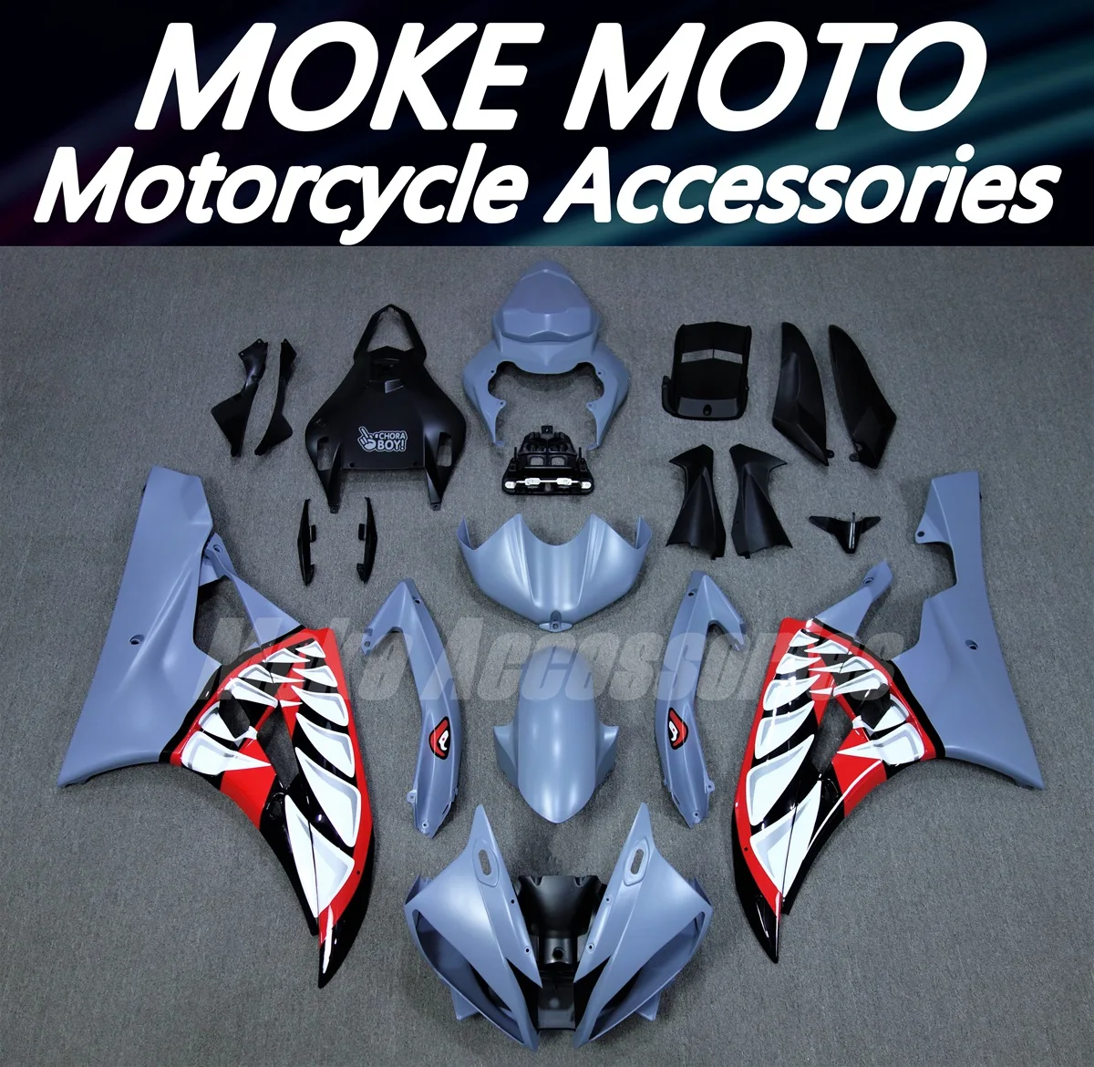 

Motorcycle Fairings Kit Fit For Yzf R6 2006-2007 Bodywork Set High Quality Injection 06-07 Abs Grey Shark