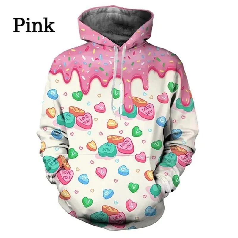 New Candy Graphic Hoodie 3D Printed Funny Personality Couple Hoodies For Men Women Unisex Long Sleeve Oversized Pullovers Tops