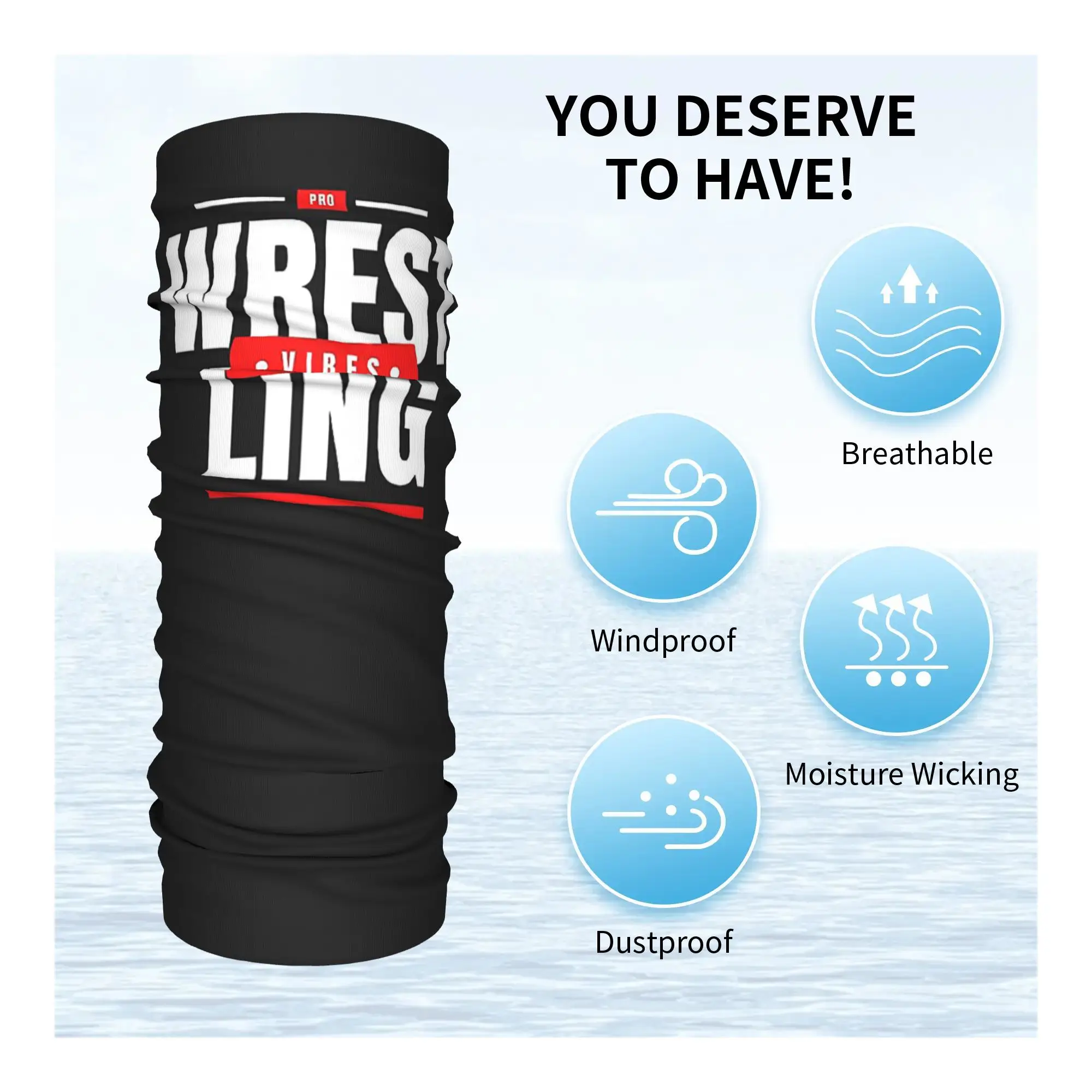 Pro wrestling vibes Bandana cuello polaina máscara impresa bufanda multiusos ciclismo bufanda deportes al aire libre Unisex adulto transpirable
