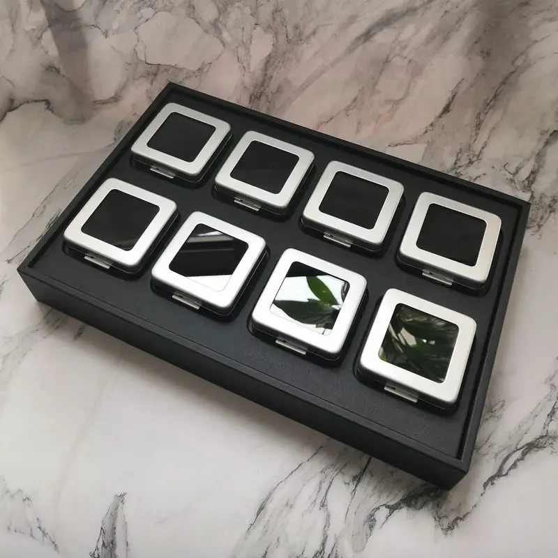 

Набор из 8-позиционных металлических коробок с прозрачными стеклянными крышками для хранения и демонстрации зубных протезов, бриллиантов и цветных драгоценных камней