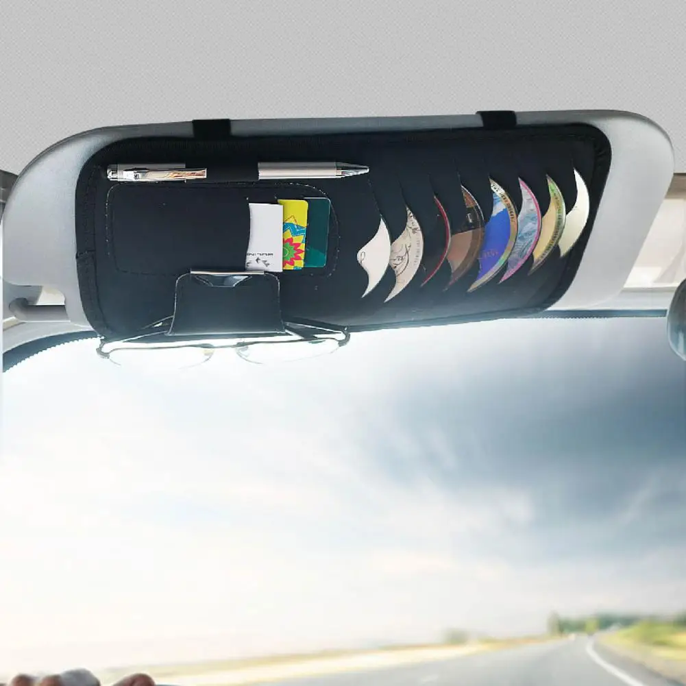 Practical CD Case Eco-friendly Vehicle Sun Visor Disk CD DVD Organizer Long Lasting CD Storage Holder for Car Interior