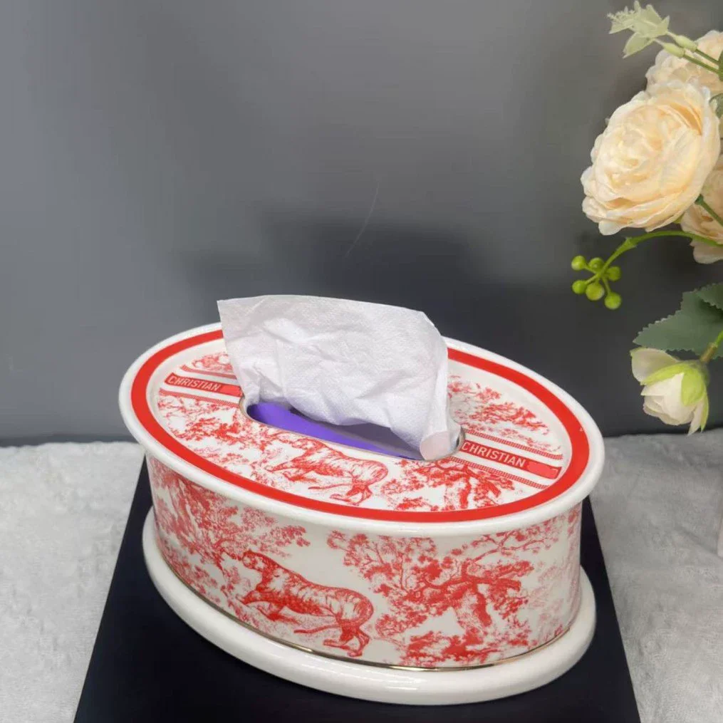 

1pc Nordic Ceramic Tissue Box European Living Room Dining Room Decoration Tissue Holder