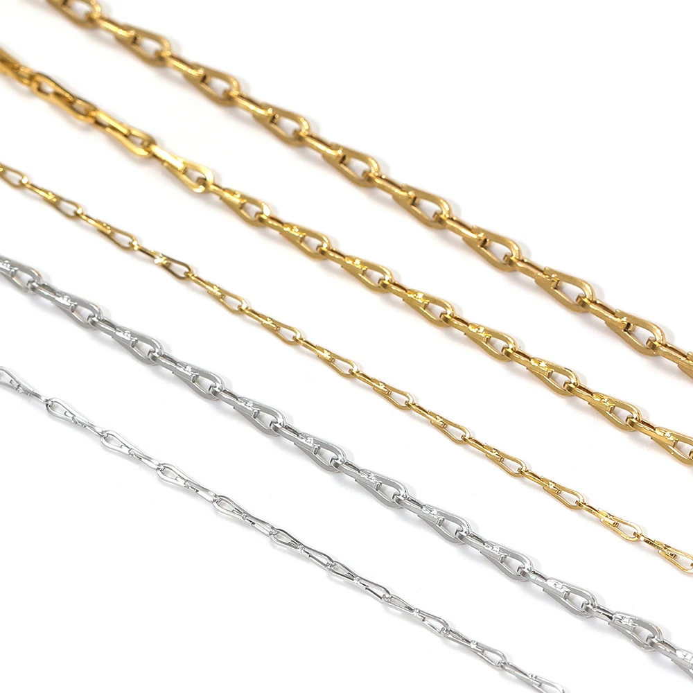 1 Meter robuste U-förmige Edelstahlketten für DIY handgefertigte Armbänder, Halsketten, Schmuckzubehör, Körperketten und Ohrringe. – Detail 3
