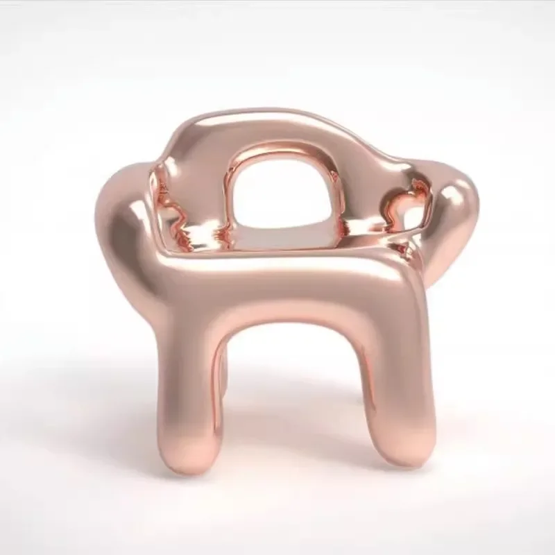 특수 형태의 곡선형 팔걸이 레저 의자 창의적인 수지 도금 고급스러운 디자인