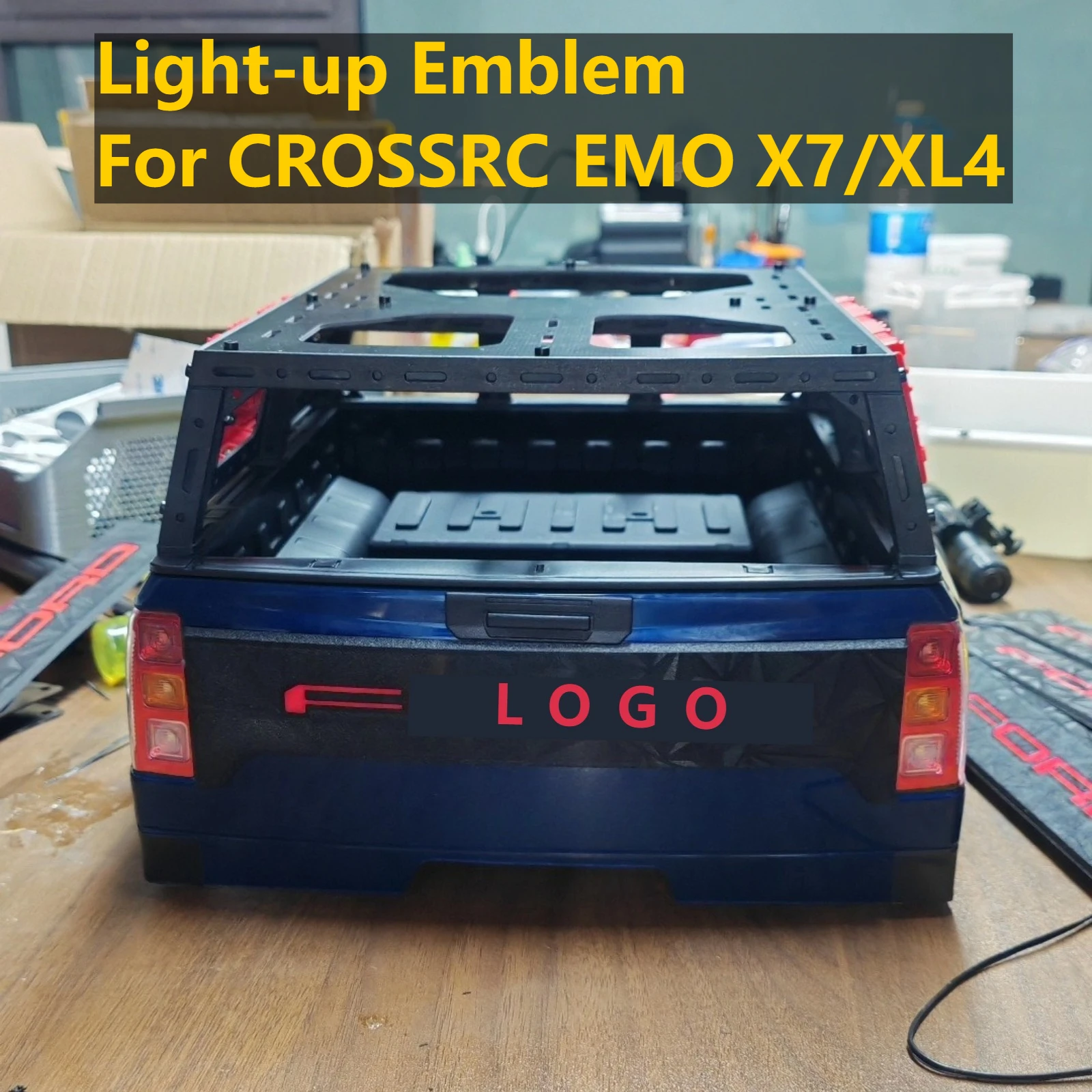 RC Crawler Decor Accessory Custom Illuminated Logo Badge For CROSSRC EMO X7/XL4 1/8 RC Truck Simulation Upgrade Fitting Parts