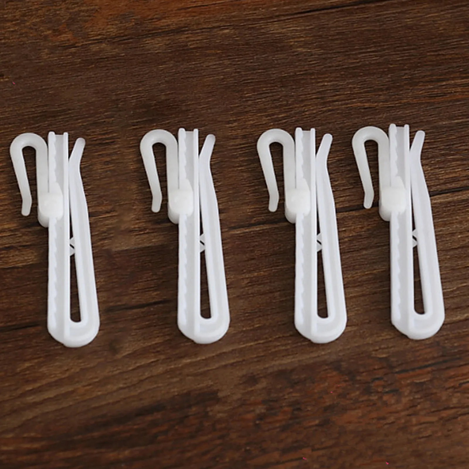 100Pcs Premium Plastic Adjustable Curtain Hooks Easy Install Secure Grip Non Smooth Drapery Hooks for Window Door