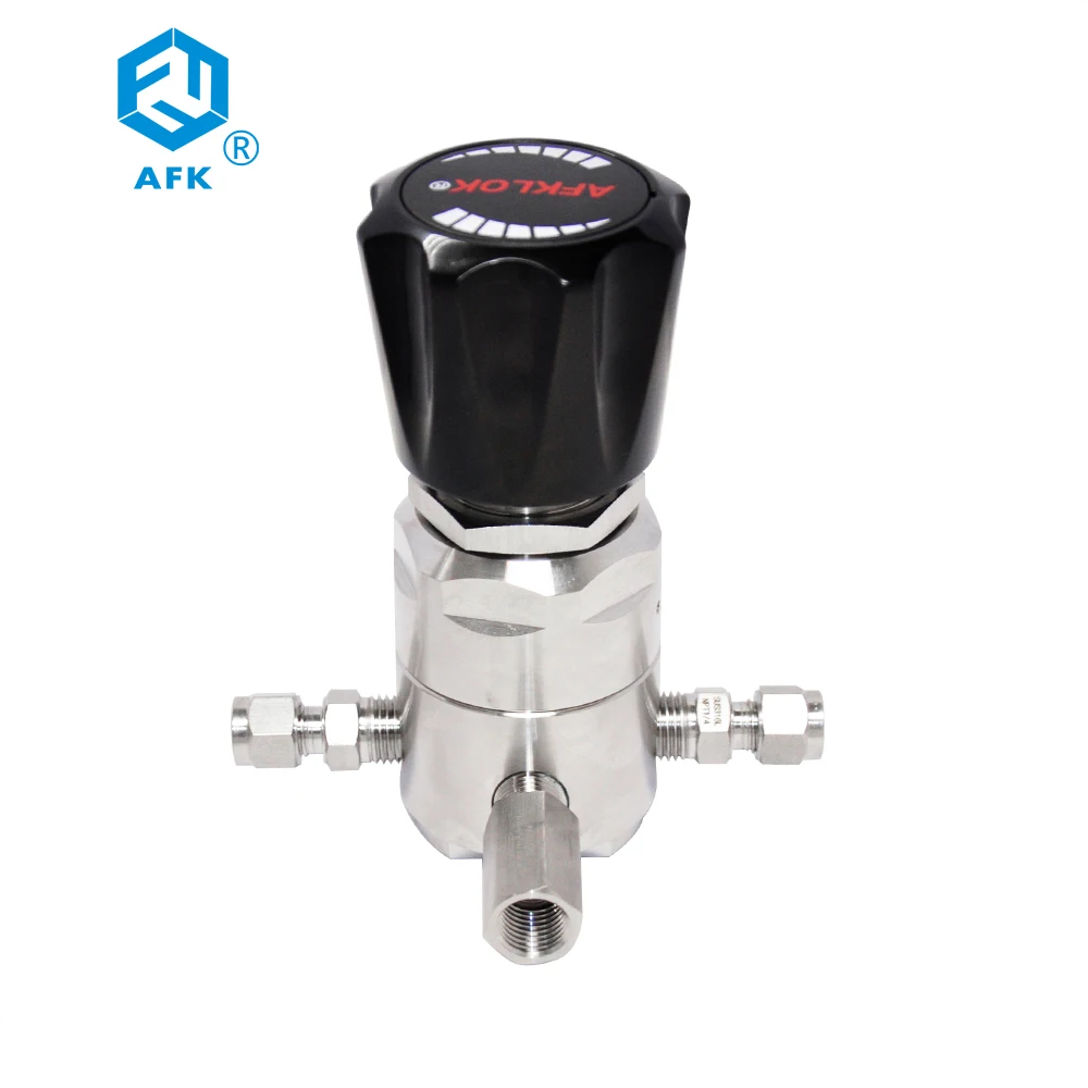 R41 Stainless Steel Piston Tube Fitting Connection Regulator for Laboratory Gas with a Relief Valve