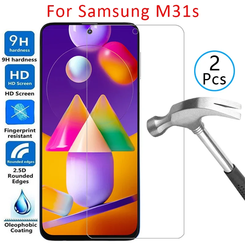 2 Pcs Tempered Glass Case For Samsung M31S Cover On Galaxy M 31S M31 S N31S Phone Coque Samsun Samsumg Sansung