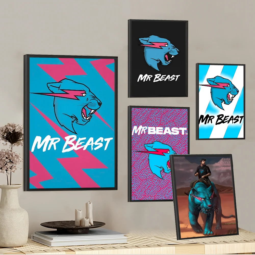 Game Blogger Mr-Beast Anime Posters Sticky Whitepaper Prints Posters Artwork Kawaii Room Decor