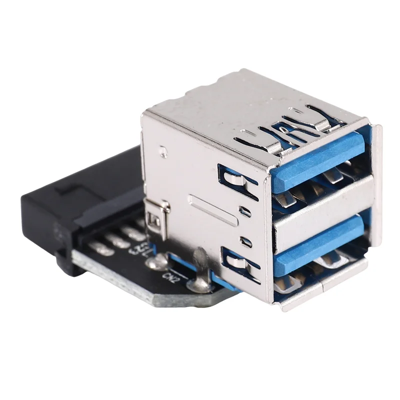 อะแดปเตอร์แปลง HJ-20X 20 พิน เป็น USB3.0 คู่ สำหรับเมนบอร์ดเดสก์ท็อป หัวต่อ 19 พิน/20 พิน เป็นพอร์ต USB A ตัวเมีย 2 พอร์ต, PH21