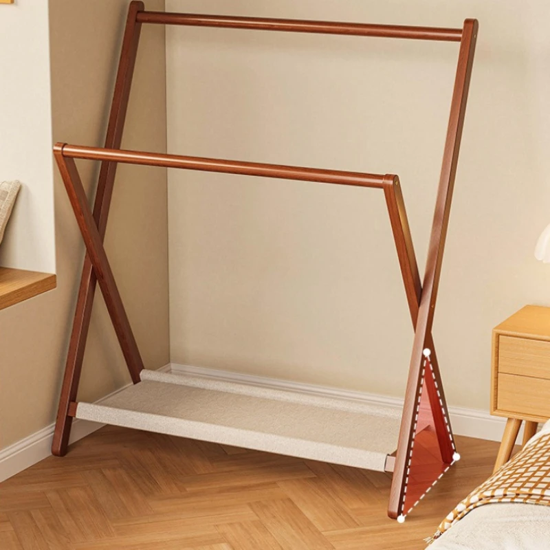 Folding wood clothing hanger household simple Indoor Dormitory coat rack Multi-storey Simplicity percheros de pie home furniture