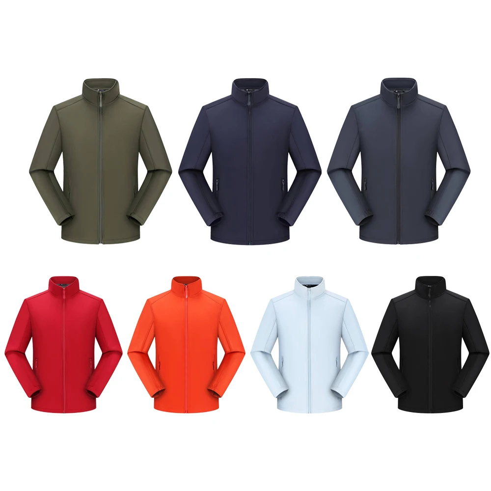 Winter Fleece-Lined Soft Shell Jacket - Unisex Stand Collar Work Windbreaker for Cold Weather Protection