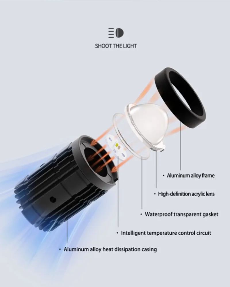 12 واط تيار مستمر 12-85 فولت 1200LM LED دراجة نارية المصباح الأضواء 3200 - 6500 كيلو عالية منخفضة شعاع ل Motobike سكوتر تشغيل الضوء