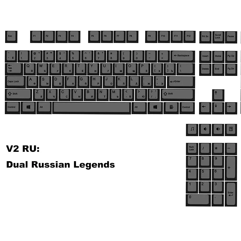 Jeu de capuchons de clavier personnalisés, pour clavier mécanique, noir carbone, Opaque Dark legend, profil OEM, PBT