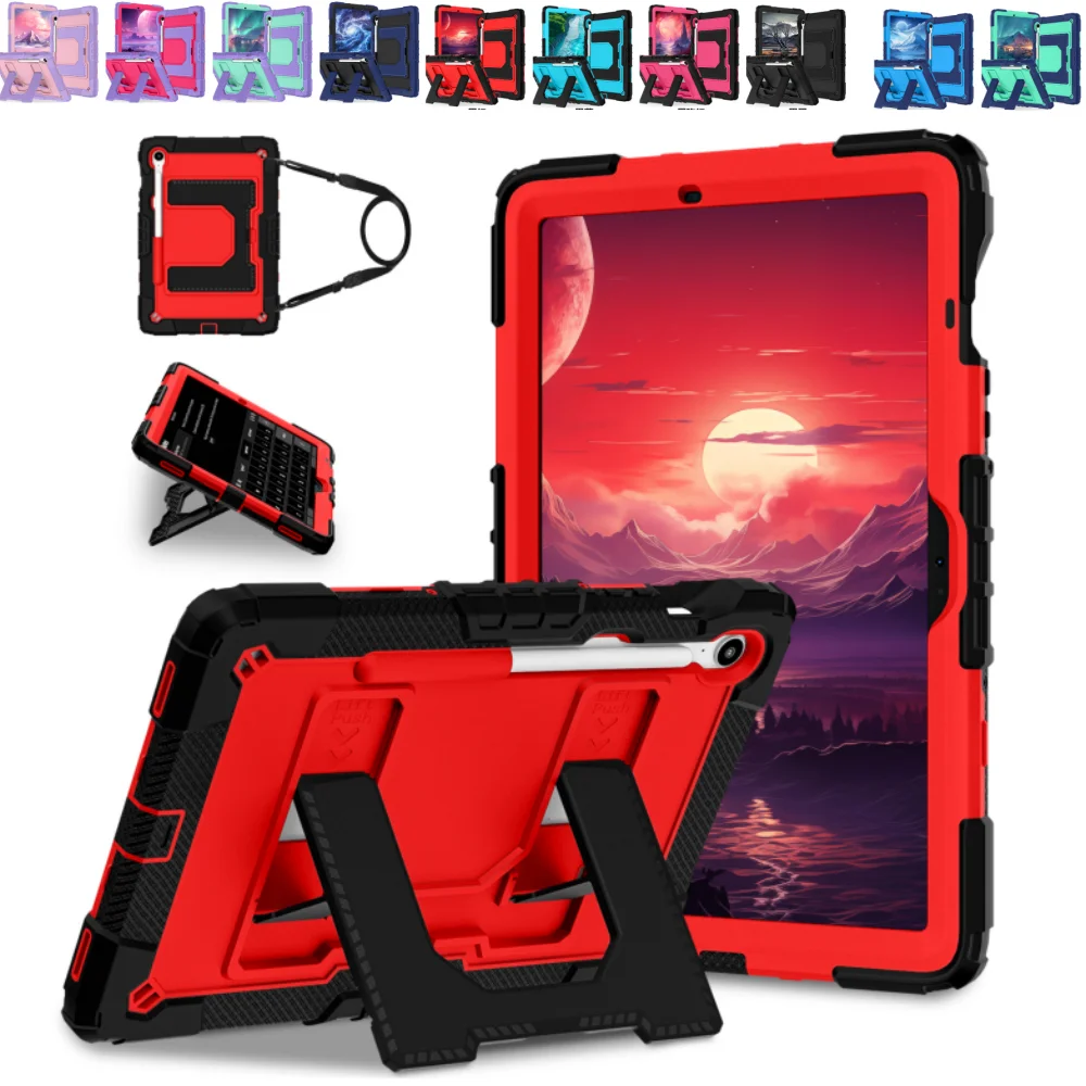 Heavy Duty Case for Samsung Galaxy Tab S9FE S10FE S10Lite 11 inch SM-X400 X520 A11 plus  Stand Tablet Cover with Shoulder Strap