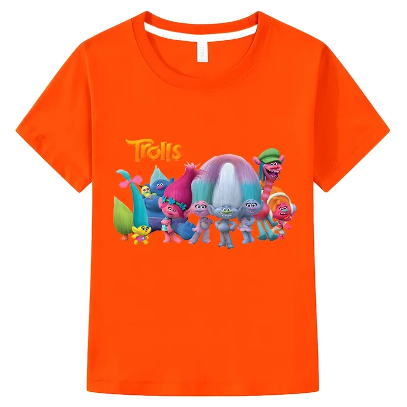 Summer Fantasia Balloon Trolls Clothes Girls T-shirt Children Tee Boys 100%Cotton Short Sleeve Tops y2k kids clothes Cotton