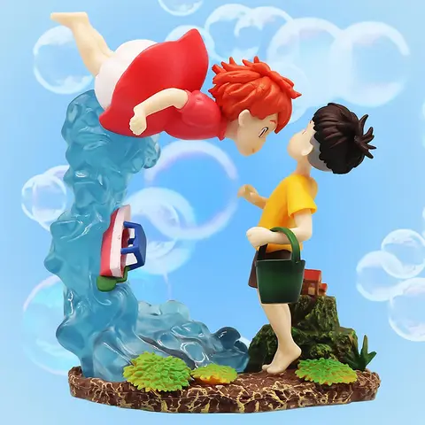 Figurine Ponyo sur la falaise, 15cm, Ponyo Sousky Seagal, Statue Gk en Pvc, modèle d'action, poupée de Collection, jouet, cadeau pour enfant