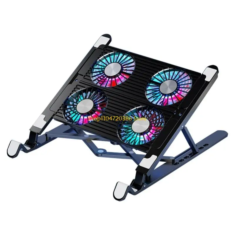 

LED Laptop Cooling Pad Gaming Laptop Coolers Laptop Fan Cooling Stand with Quiet Cooling Fan Folding Bracket for Laptop