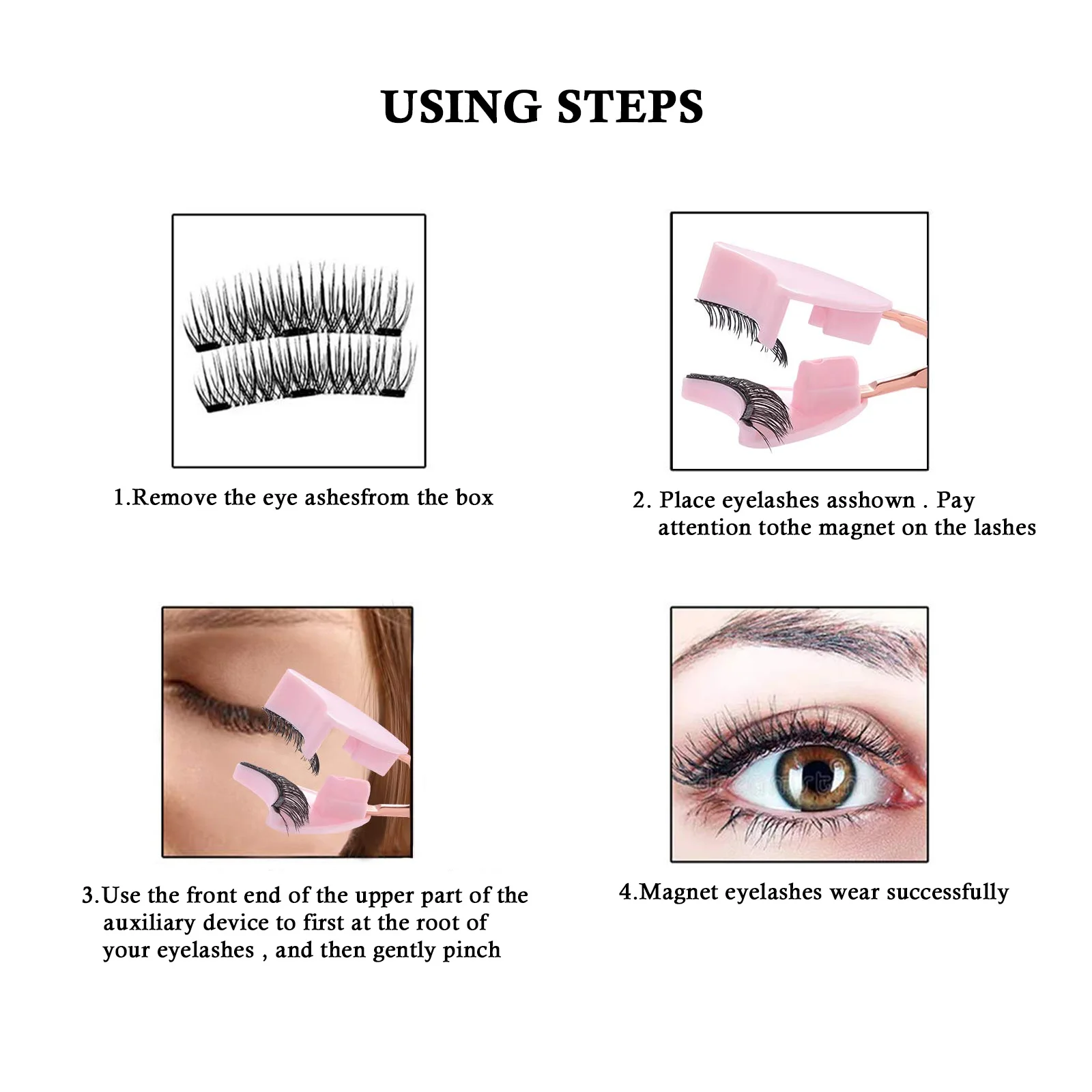 

Eyelash Curler Fake Clamp Magnetic Clip Stainless Steel False Applicator Metal Lashes