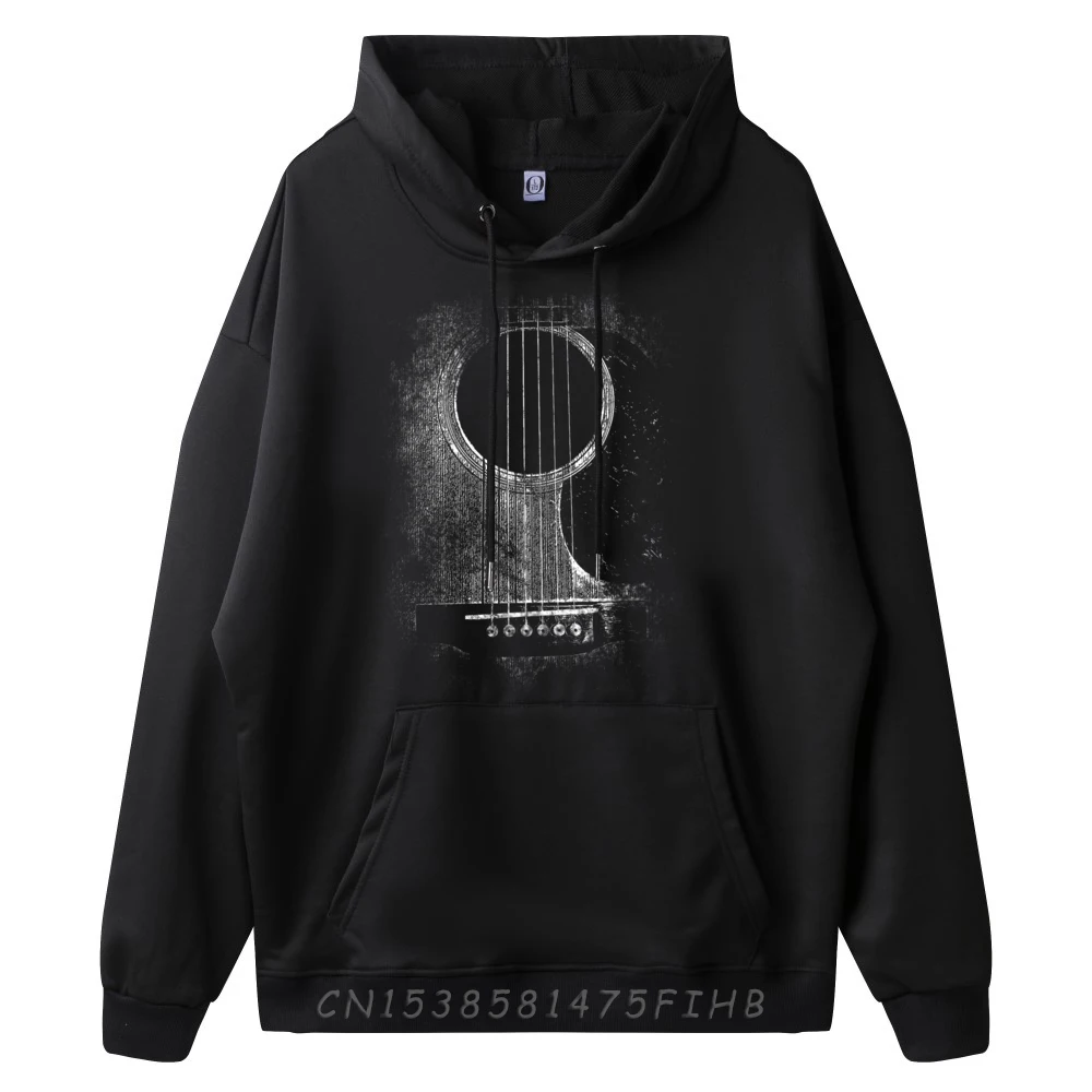 Acoustic Guitar Six String Classic Rock Roll Mens Clothing Men's Oversize Long Sleeve Gothic Style