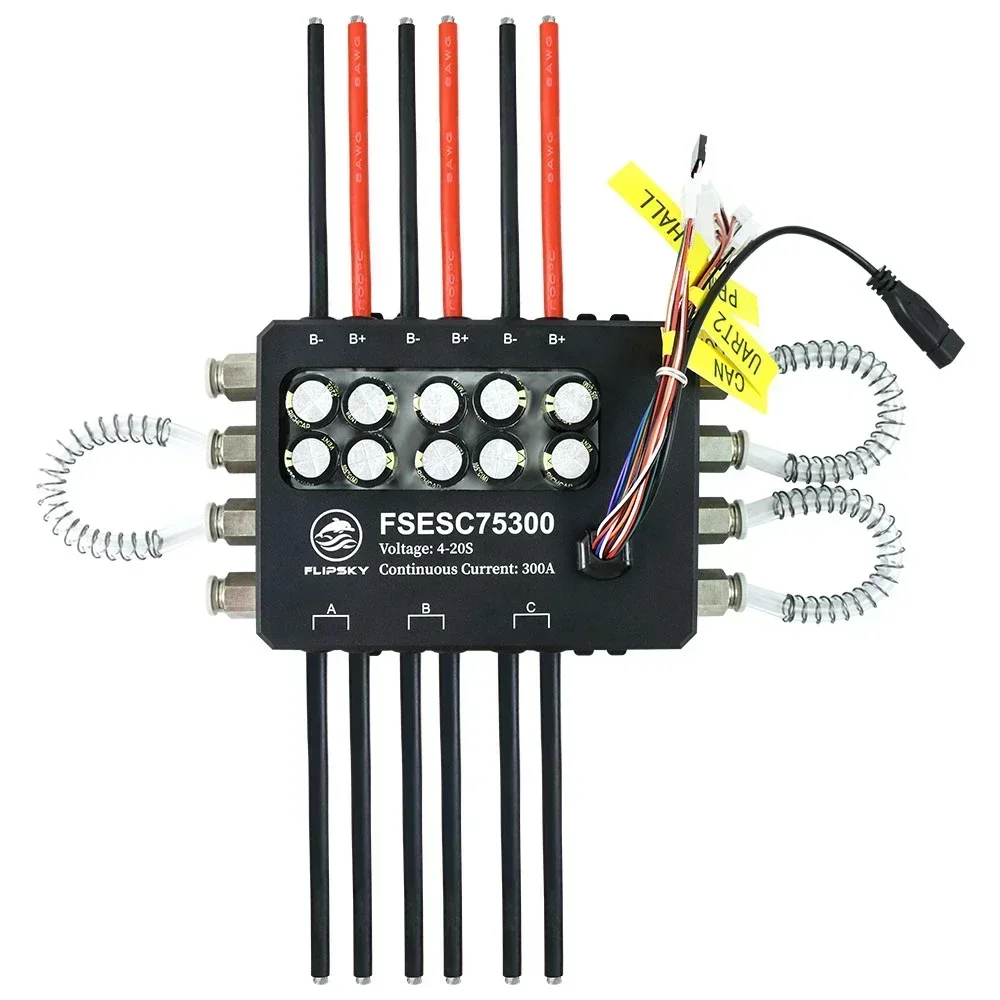 

FlipSky FSESC 75300 84V Высокое напряжение 350A ESC база на Vesc с алюминиевым стандартным корпусом водяного охлаждения