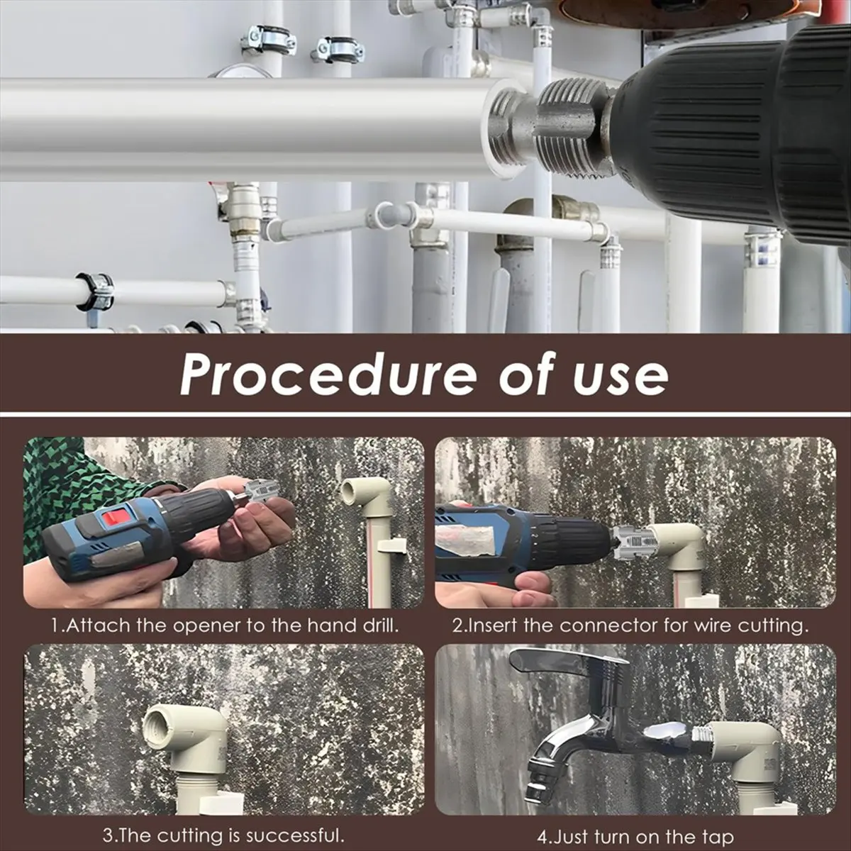 COFA PVC Pipe Threader Kit,PVC Pipe Thread Maker Tool with 3 Dies(1/2In),3/4In),1In),Water Pipe Threading Device,Pipe Tap Die