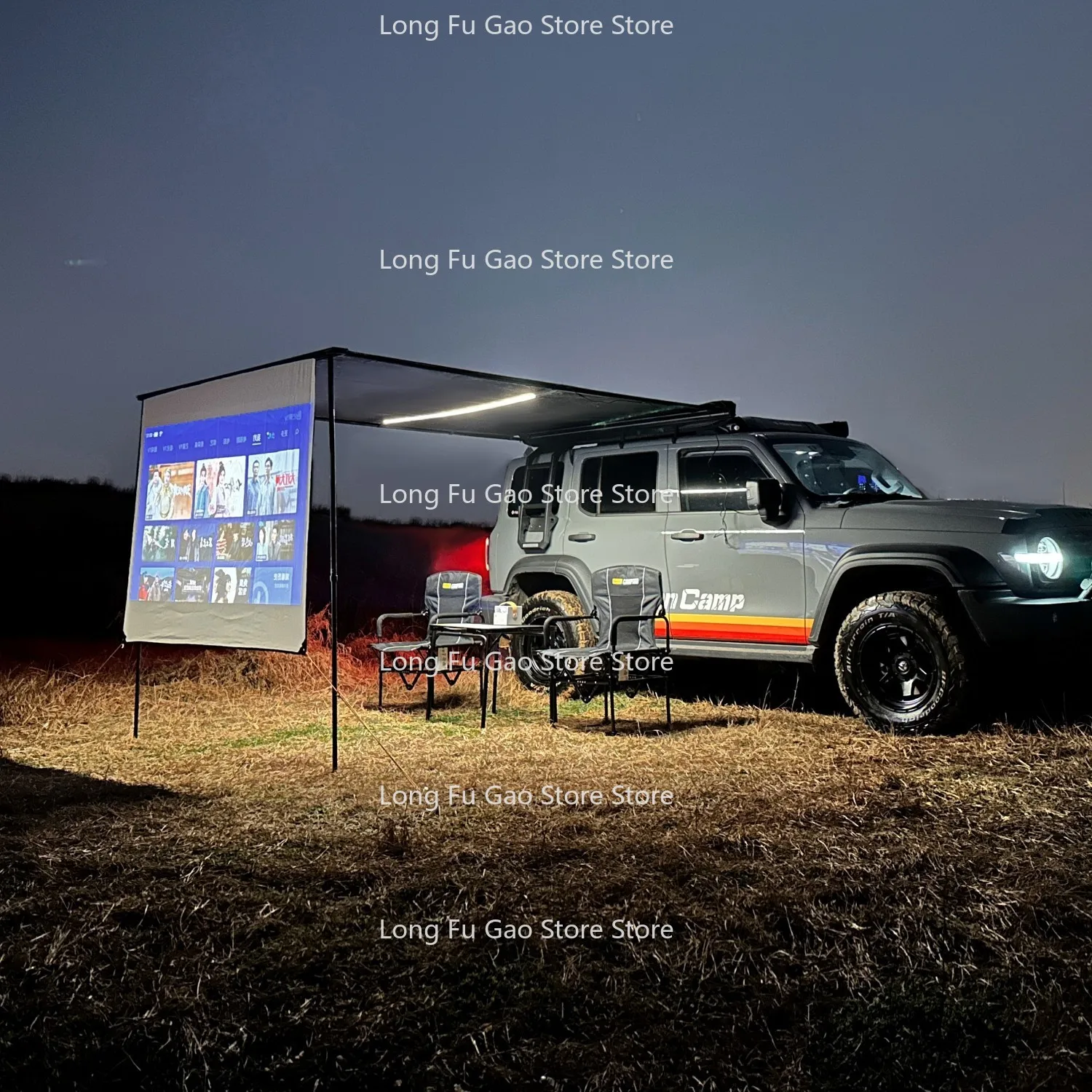 Outdoors Car Side Tent Sunshade Black Sun Protection Portable Collapsible Sun Shelter Folding Suv Roof Camping Accessories