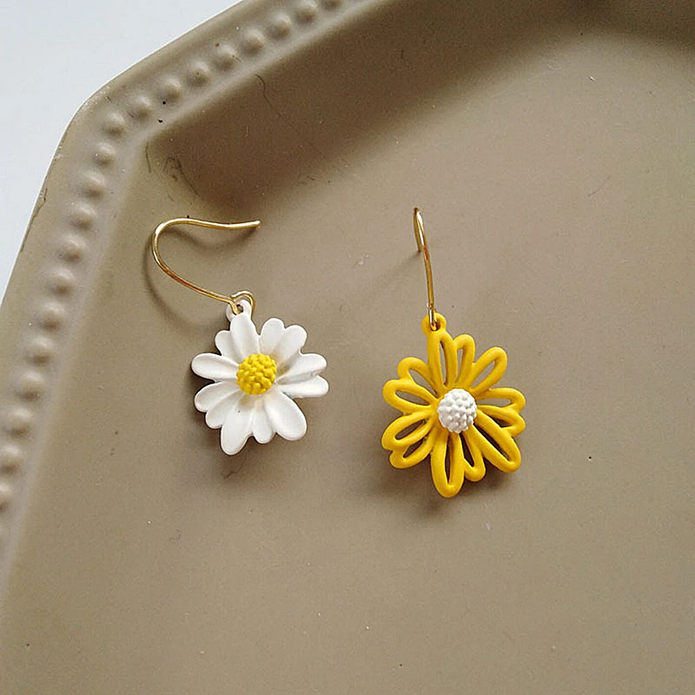 

Big Earrings Women Alloy Flower Design Lightweight Comfortable Pendant Earring For Travel Party Decoration Fashionable