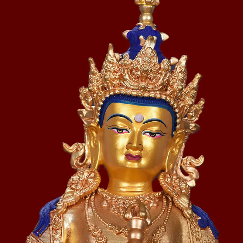 Vajrasattva Buddha statue pure copper gilded Tibetan home worship ornaments Tibetan tantric 7-inch King Kong Saddle.