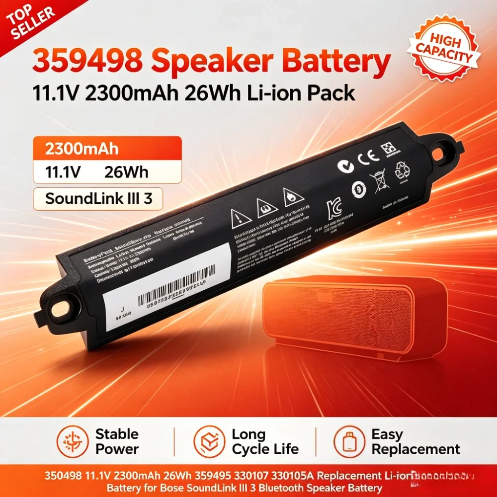 359498 359495 11.1V 2300mAh 26Wh 330107 330105A Li-ion Replacement Battery for Bose SoundLink III 3 Bluetooth Speaker Battery