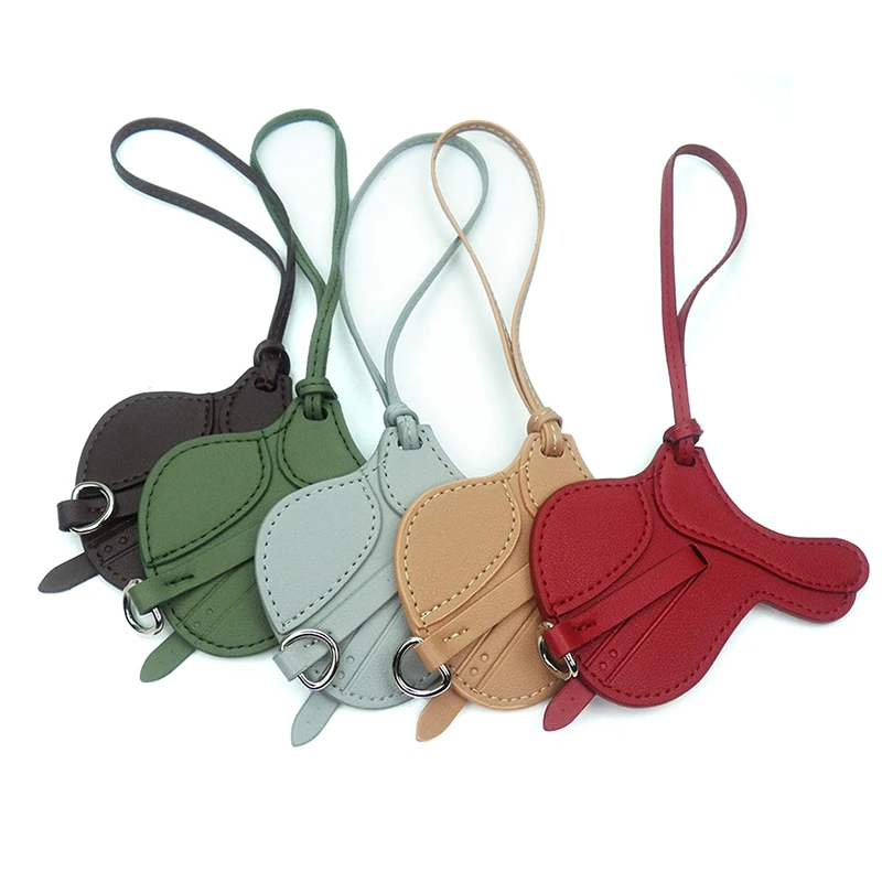 Fashion Soft Leather Saddle Bag Charm Hanging Decoration Ornament  Bag Ornaments For Lady Handbag Bag Accessories