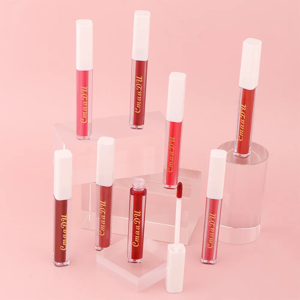 CmaaDu 8 Colors Lip Gloss Matte Non-stick Cup Lipstick Olive Cream Bright Makeup Moisturizing Long Lasting Glossy Lip Cosmetics