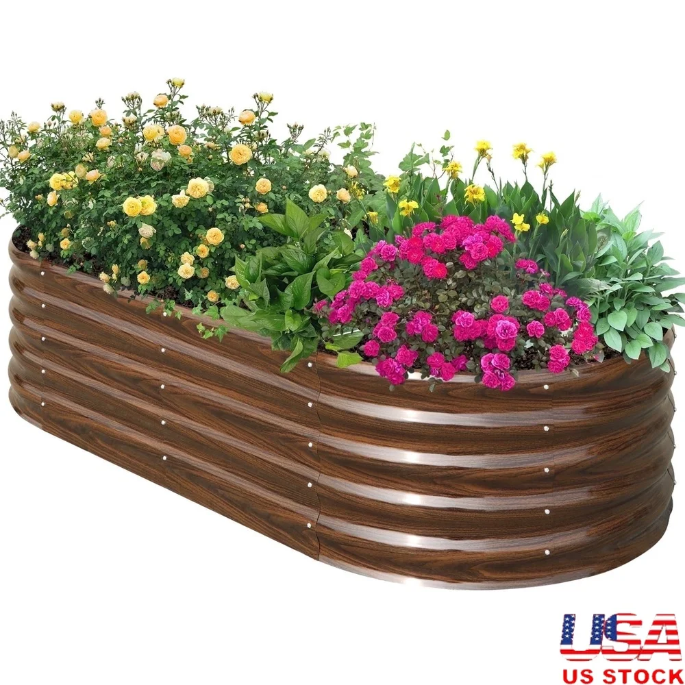 

Durable Galvanized Raised Garden Bed 6x3ft Outdoor Metal Planter Box Vegetables Herbs Flowers Easy Assembly Rust Resistant