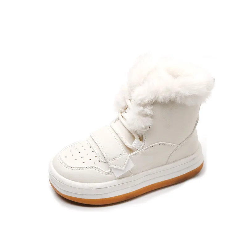 Children's Keep Warm Shoes 2024 New Winter Kids Plush Thick Short Boots Girls' Boys' Water Proof Anti Slip Fashion Boots