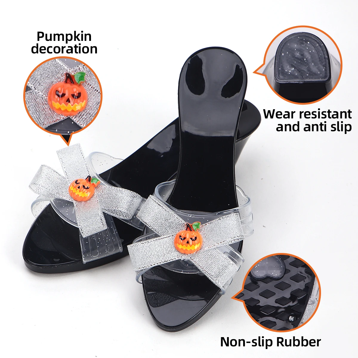 مجموعة ألعاب المجوهرات ذات الكعب العالي على شكل يقطين الهالوين