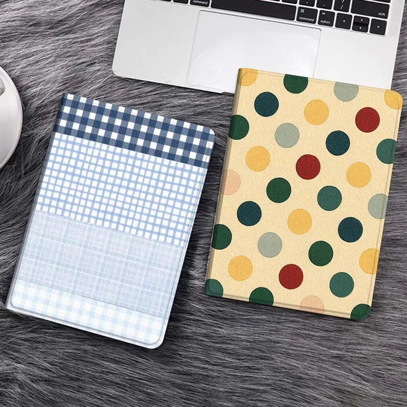 

Blue White Grid Pattern Light Blue Gift Tablet Case For Samsung Galaxy Tab S7 S8 S9 S10 FE Lite
